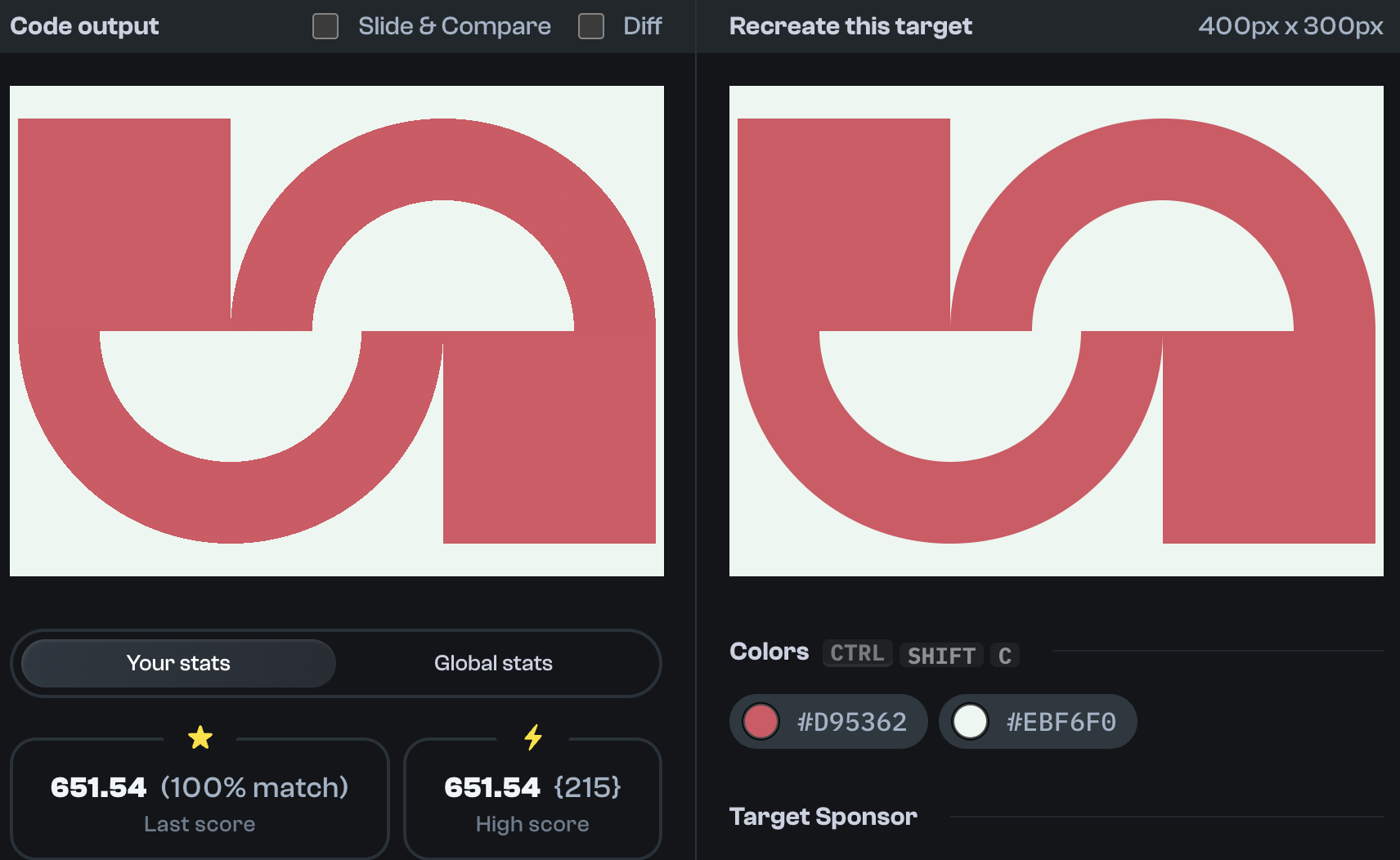 Target 164 comparison