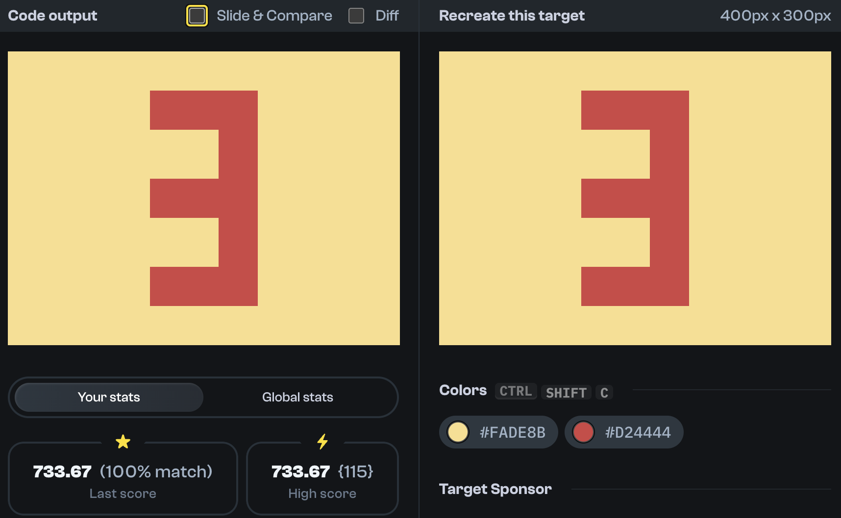 Target 169 comparison