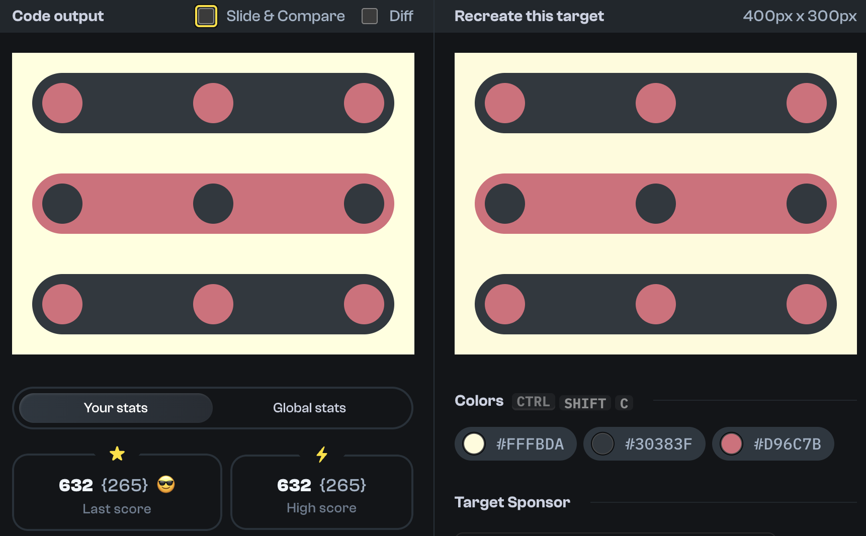 Target 257 comparison