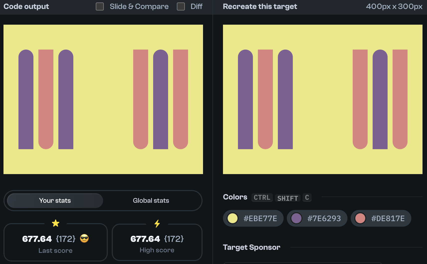 Target 68 comparison