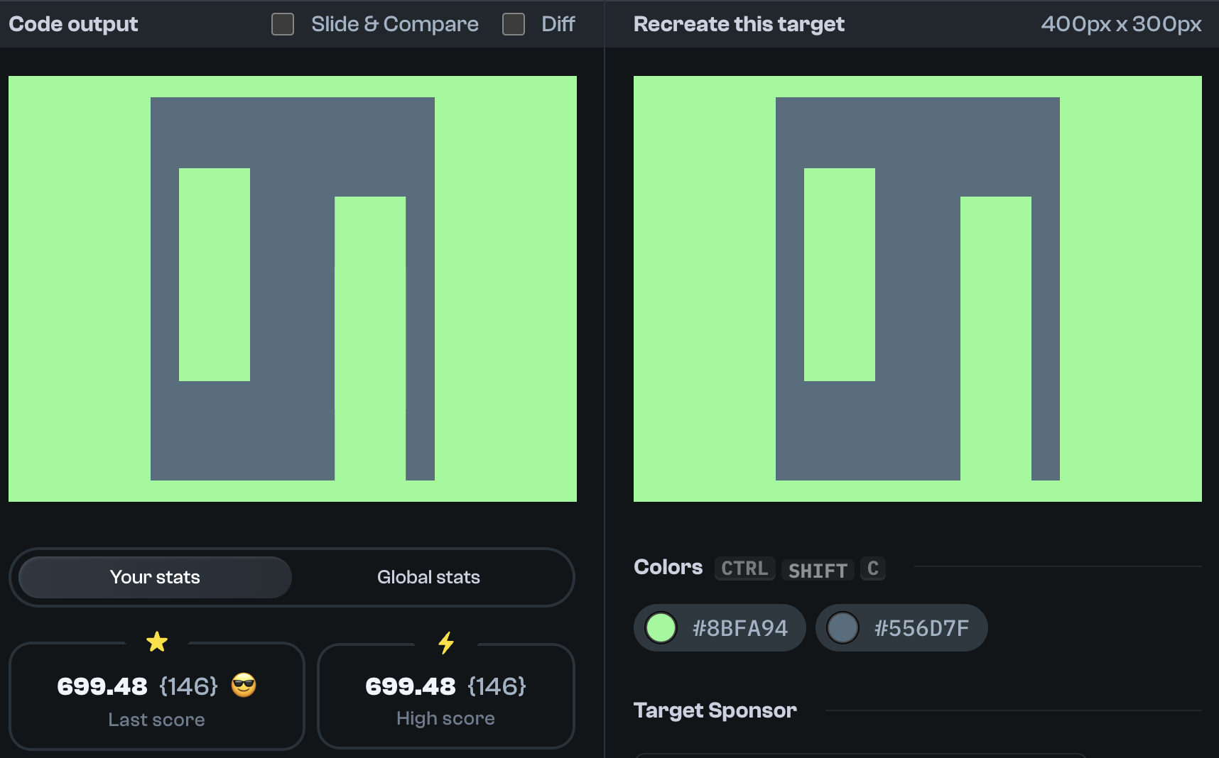 Target 75 comparison