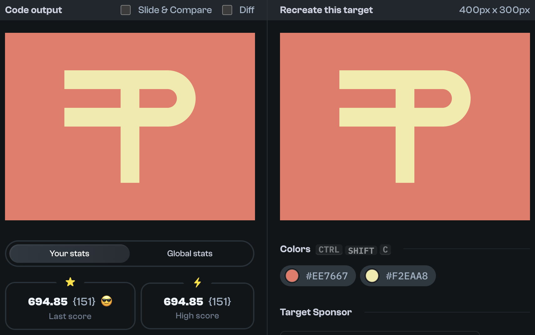 Target 104 comparison