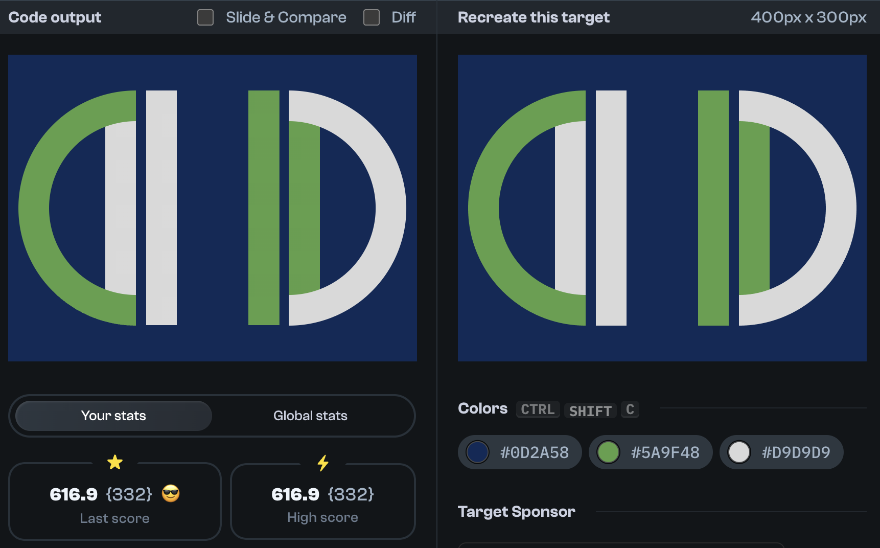 Target 157 comparison