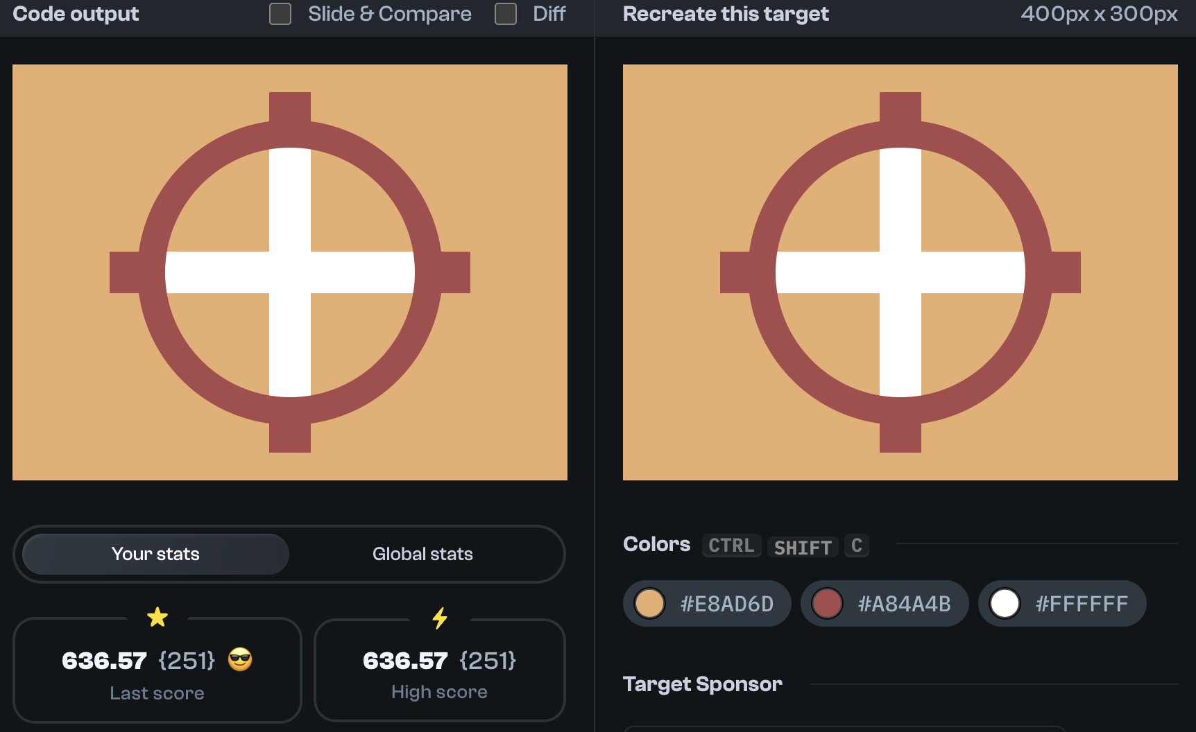 Target 168 comparison