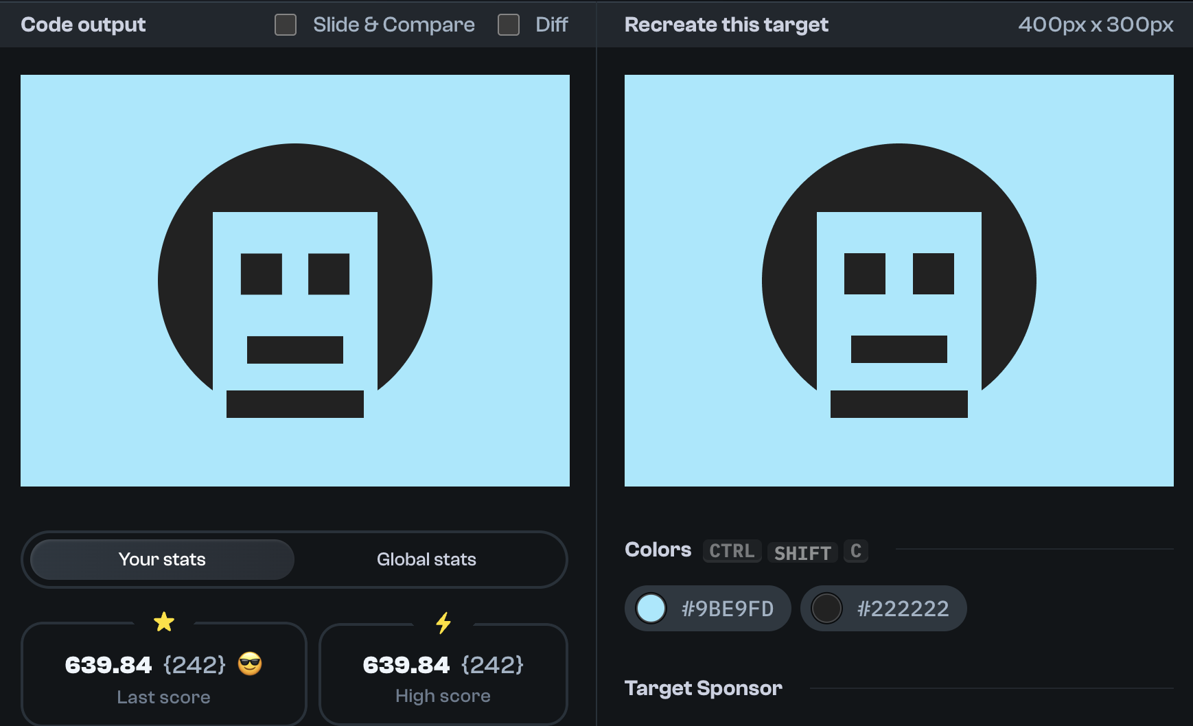 Target 184 comparison